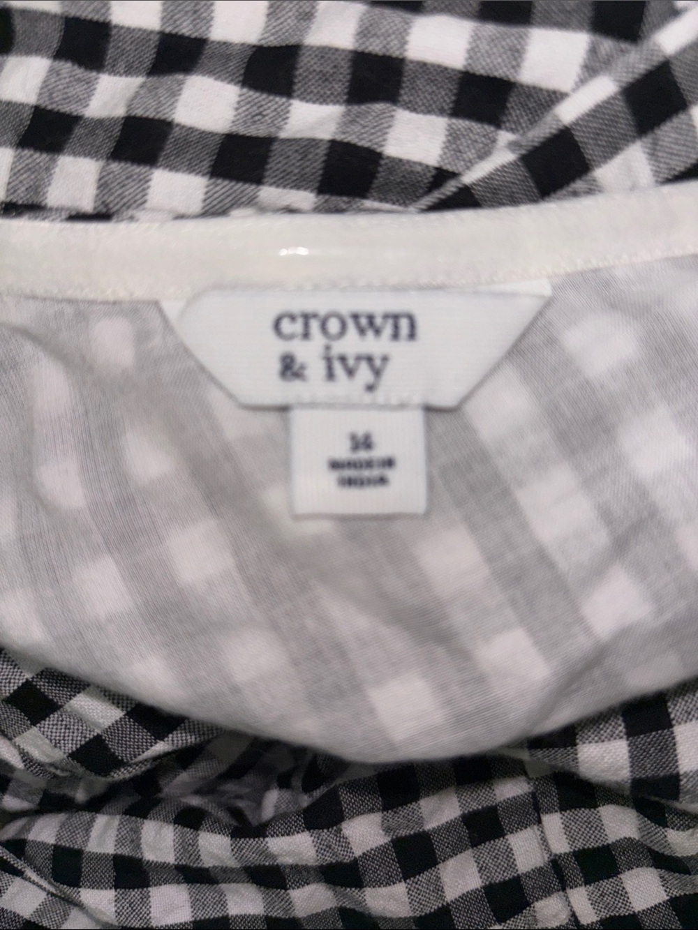 crown & ivy Black and White Gingham One-Shoulder Dress - Picture 2 of 2